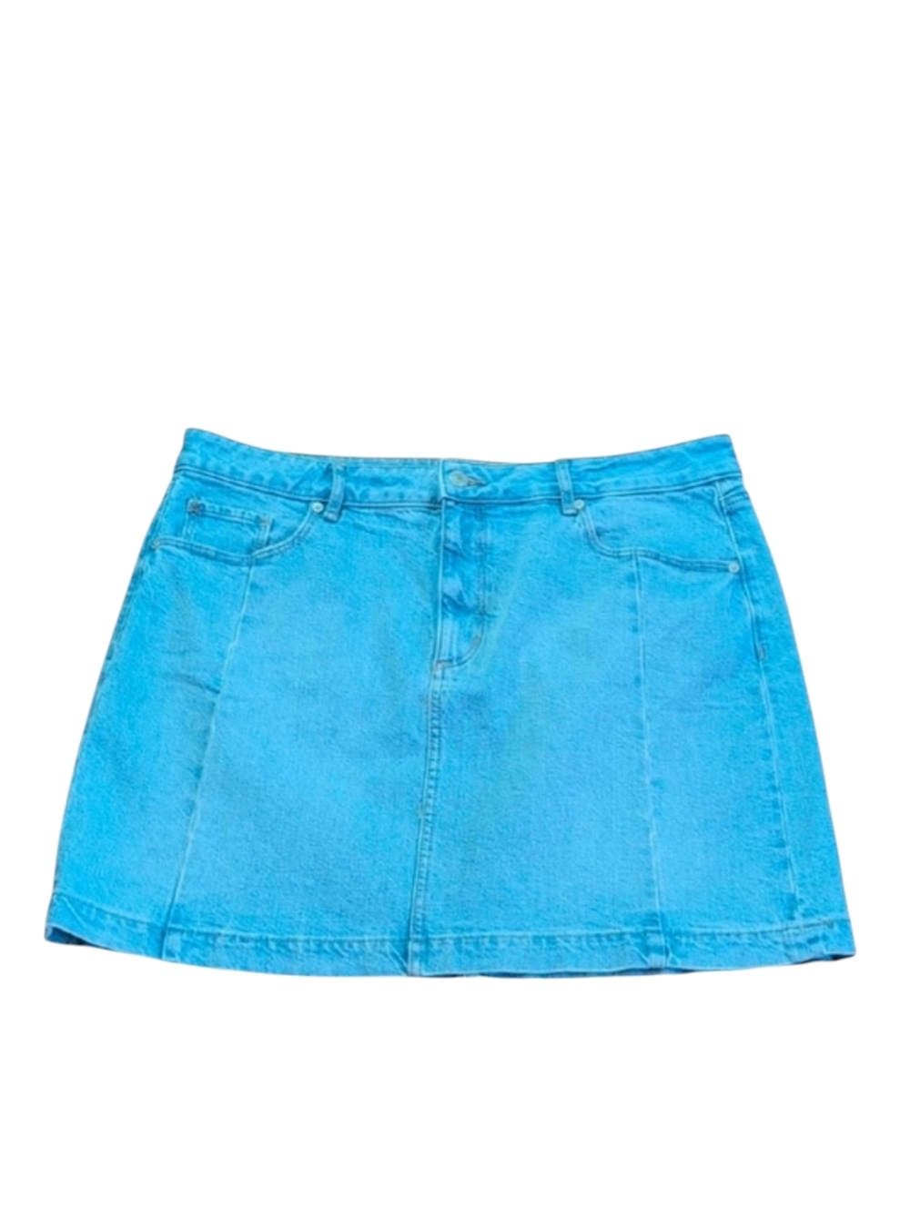 LOFT Denim Light Wash A-Line Mini Skirt Casual Size 14